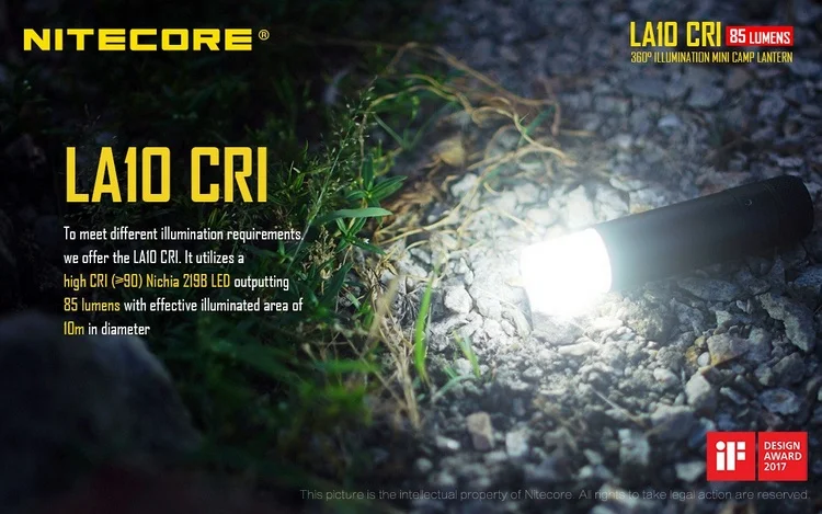 AA EDC Мини фонарь Nitecore LA10/LA10 CRI 135 люмен Кемпинг Nichia XP-G2 S3 светодиодный фонарик брелок