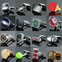 high quality brass mens french shirt cufflinks fashion style circuit board game handle crystal horse shell bearing cufflinks