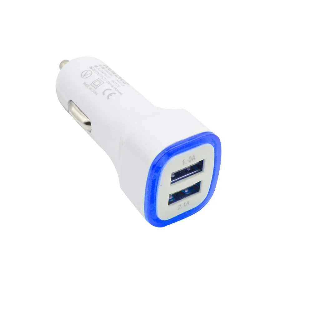 Автомобильное зарядное устройство с двумя USB портами 3 1 А 5 В со светодиодным
