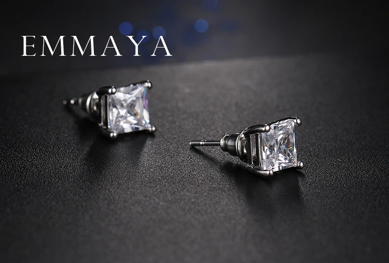 Женские квадратные серьги гвоздики Emmaya элегантные белые в Корейском стиле с