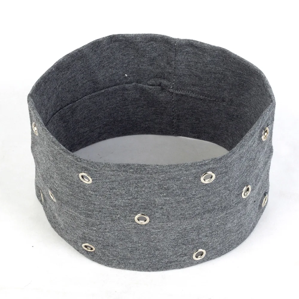 

Women Boho Wide Elastic Headband Silver Metal Ring Accessories Cotton Turban Wraps Female Solid Hairband Yoga Head Wrap