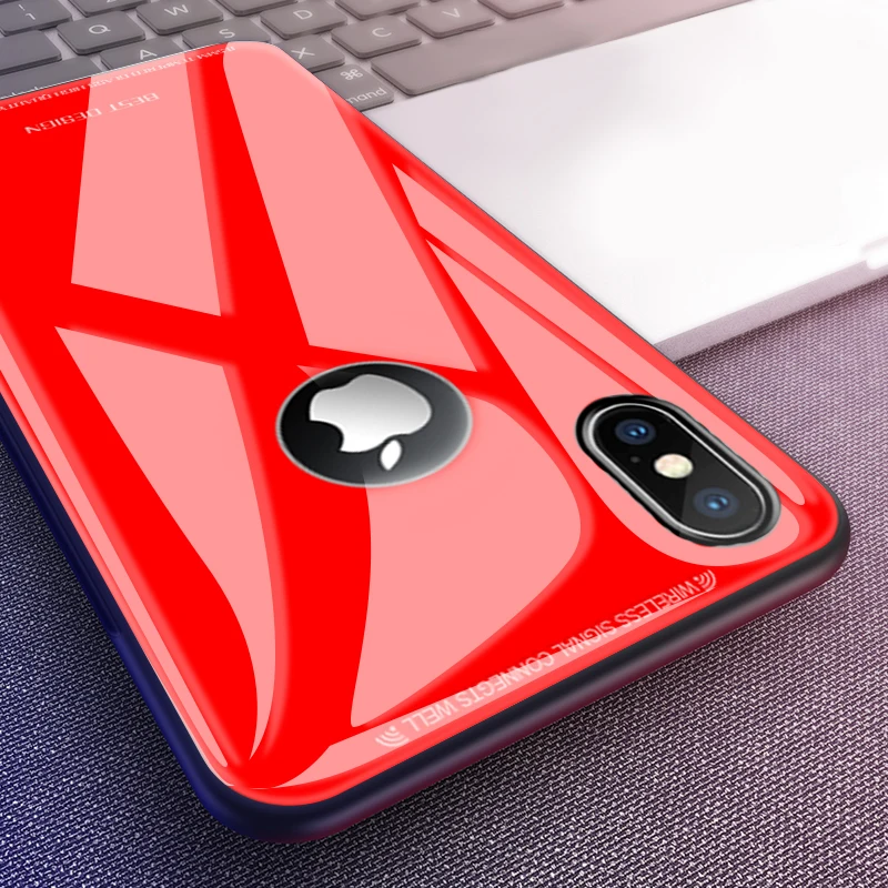 Роскошный противоударный чехол из закаленного стекла для iphone XS Max XR X 8 7 6 6s Plus 10
