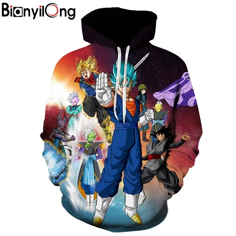 Аниме Толстовки Драконий жемчуг Z карманные толстовки с капюшоном Детские Гоку 3D