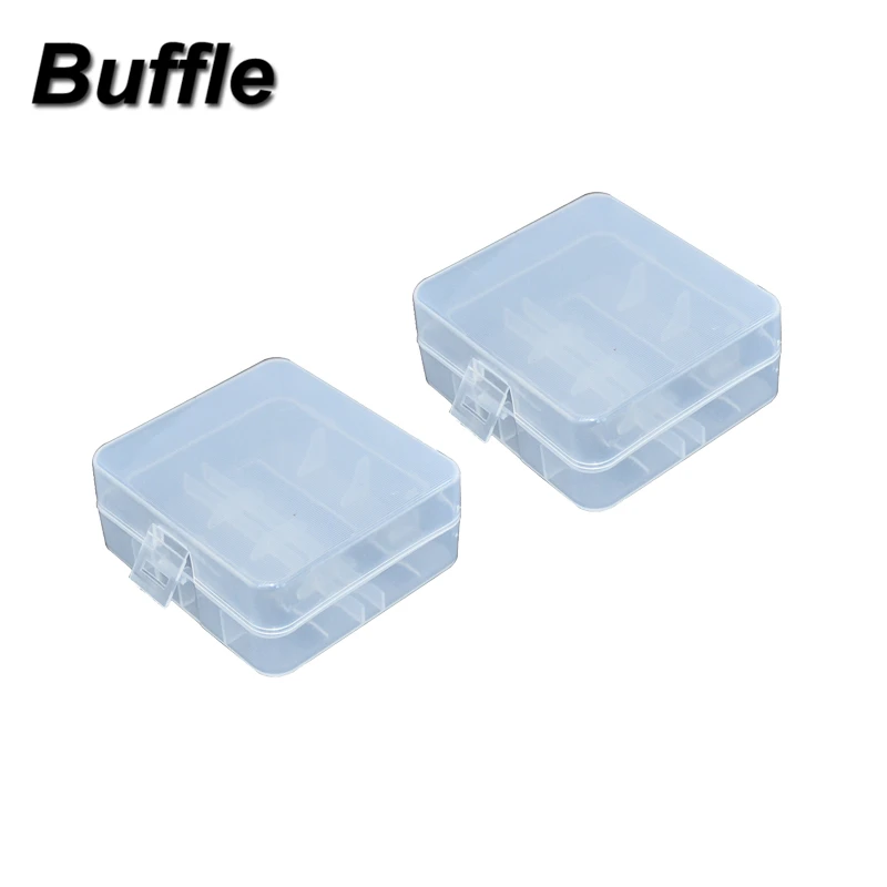 2x Transparent Plastic 26650 Battery Protect Box 18650 Lithium Batteries Storage Boxes Environmental PP Materials Store Cases