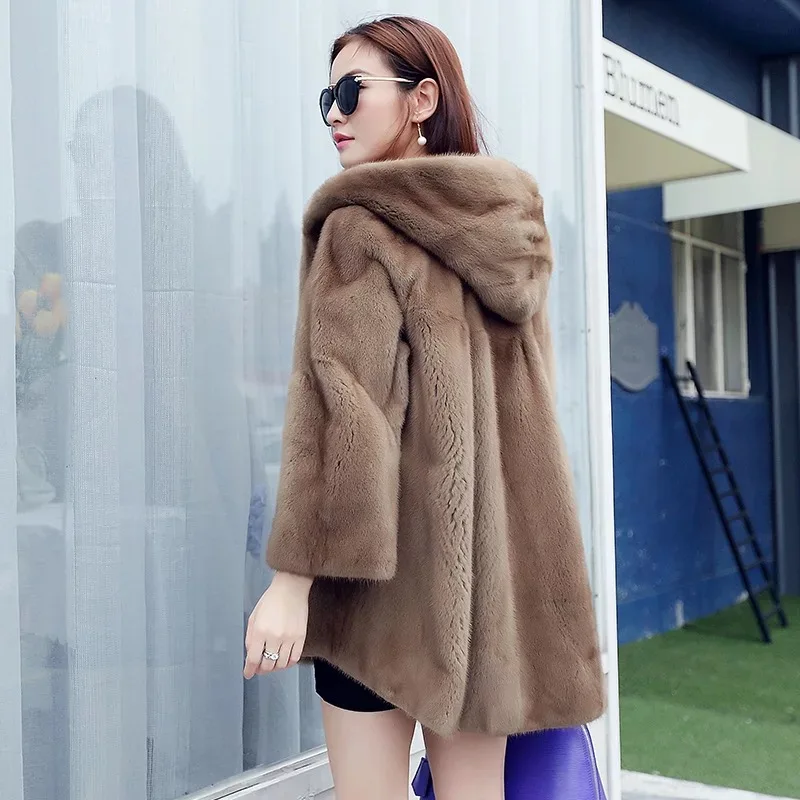 2021 брендовая роскошная женская куртка из натурального меха норки длинный стиль с