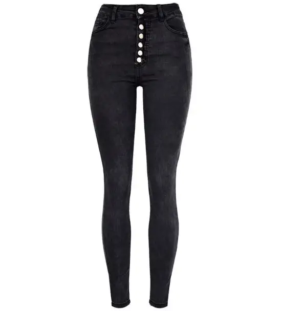 

Women High Waist JeansFull length Jeans Stretch Skinny Denim Pants Single Breasted Pencil Pants Female Elastic Trousers D126