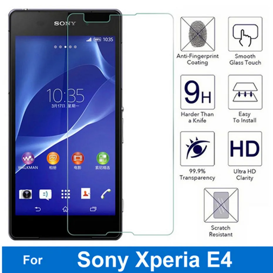 Tempered glass for Sony Xperia E4 screen protector on sony e4 E2105 E2114 E2115 E2124 dual 5.0&quot | Screen Protectors