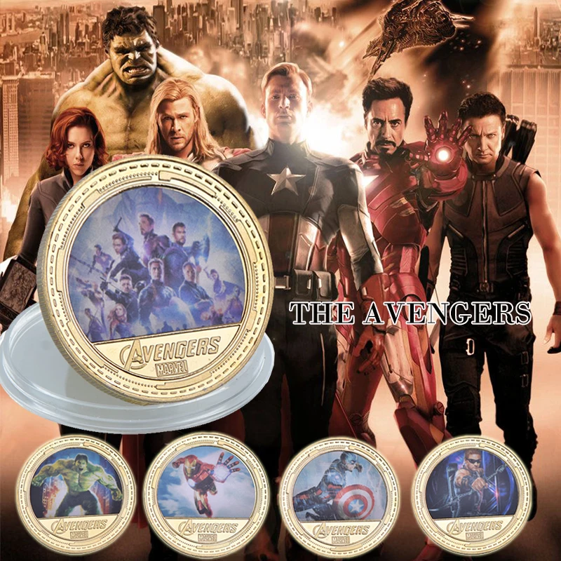 14 шт. Marvel Мстители Бесконечность войны позолоченные Коллекционные монеты наборы вызов монеты оригинальные медали подарки для фанатов дропшиппинг