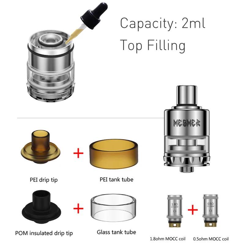Аутентичные YOUDE UD Месмер TANK 2 мл распылитель Месмер-dx Месмер-GL майка с 1.8ohm Mocc