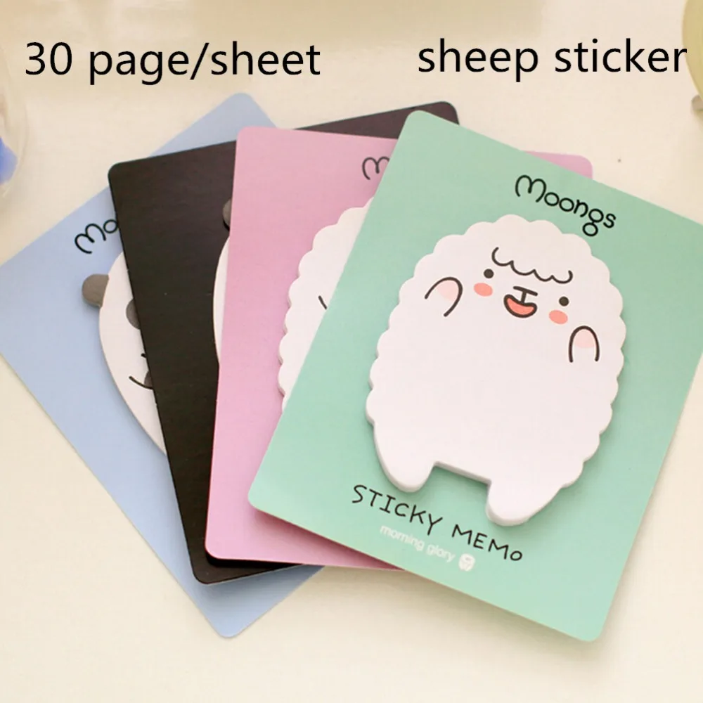 30 page/Sheep Cute Bear Panda пост It N Times Moongs блокнот для студентов липкая школьная бирка