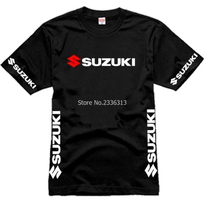 Черный Летняя Однотонная футболка S car shop с короткими рукавами, футболка Suzuki, одежда s-xxxl Размер - Цвет: Черный