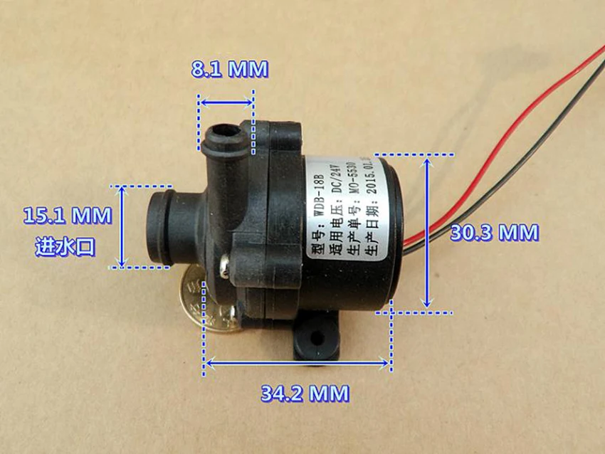 DC безщеточный Водяной насос DC24V 0.16A немой, и он имеет высокую эффективность миниатюрный(наружный диаметр 30 мм) погружной насос встроенный драйвер платы