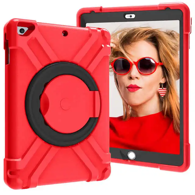 red black Противоударный силиконовый чехол для iPad Air/Air 2/Pro 9,7/Новинка 9,7, чехол для планшета, для iPad 9,7 / 6th gen для детей - Цвет: red black