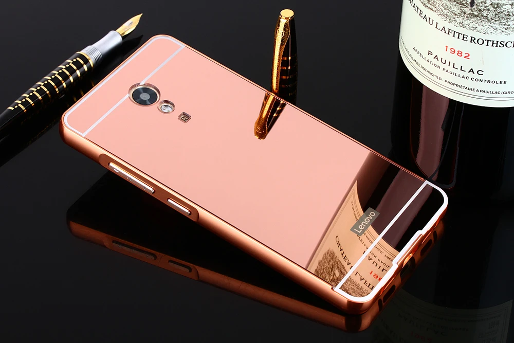 Зеркальный чехол Lenovo Vibe P2 P2a42 металлический алюминиевый каркас с зеркальной