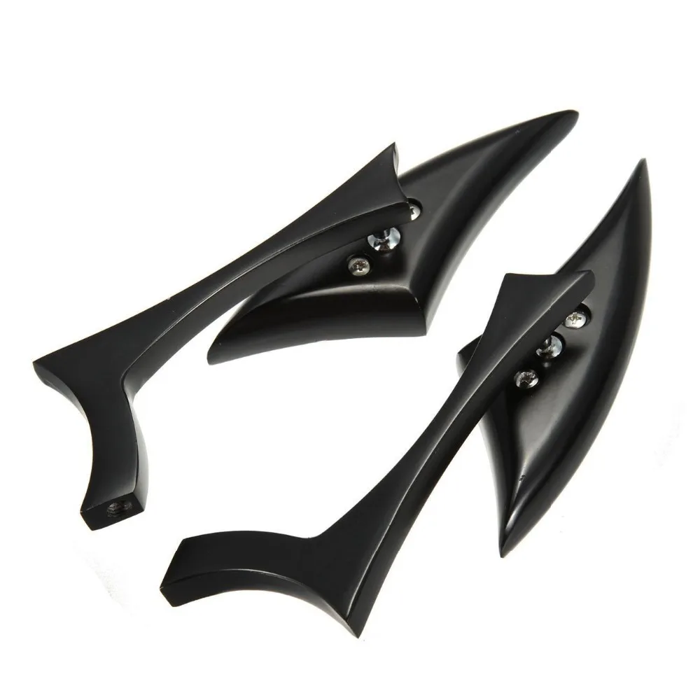 Motorcycle Black Spear Blade Side Mirrors Aluminum Custom Triangle Mirros 8MM 10MM For Harley Cruiser Chopper | Автомобили и