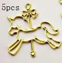 5 шт. смолы DIY аксессуары романтические merry-go-круглые Подвески полые рамки Единорог Золотой талисман Пегас оправа для драгоценных камней ремесло - Цвет: unicorn