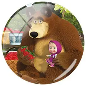 MS67 JWEIJIAO мультфильм аниме Litte девушка и животное большой коричневый Медведь DIY стекло кабошон узор купол демонстрационная плоская задняя часть ювелирных изделий - Цвет: MS67