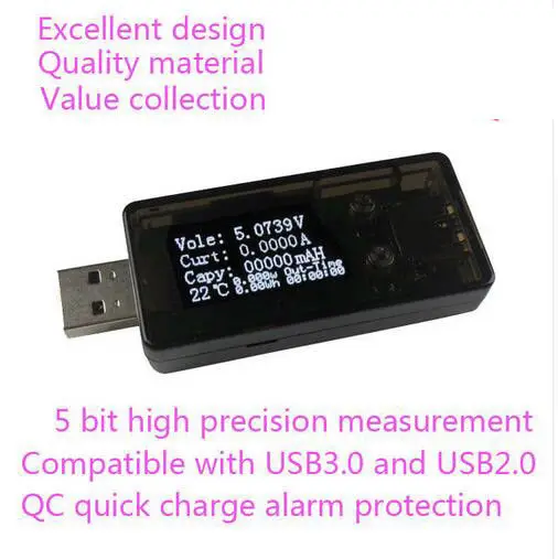 5 bit USB 3.0 OLED display Charger detector voltmeter ammeter power capacity voltage current battery tester QC 2.0 | Электроника