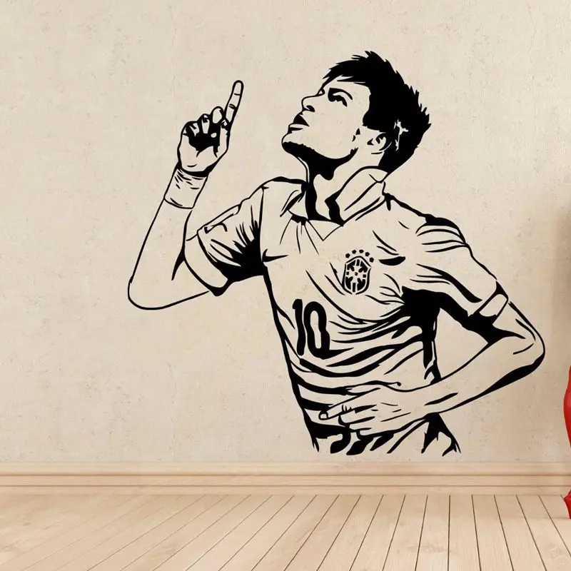 Наклейка на стену футбольного игрока Neymar Спортивная наклейка украшение для