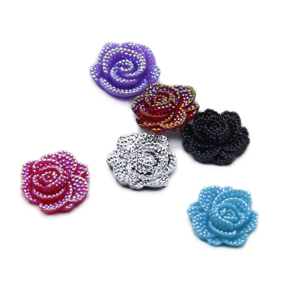 David Accessories 20 шт. 3D цветок полимерные Стразы плоские с оборота для свадьбы с украшением в виде пуговицы, поделка рукоделие аксессуары, 20Yc5799