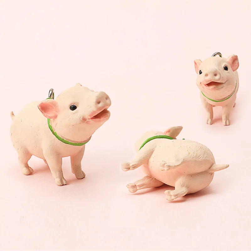 Kawaii Carttoon собака Кот свинья смолы Животные миниатюрные из полимерной фигурки