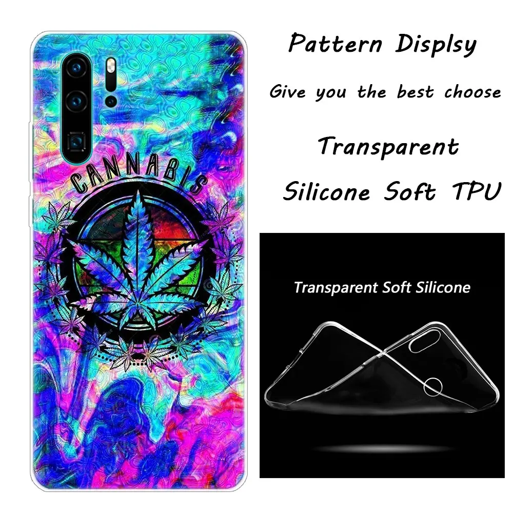 009 Abstractionism Art high weed Luxury Silicone Phone Case for Huawei P30 P20 Pro P10 P9 P8 Lite P Smart Z Plus NOVA 3 3i - Color: 009