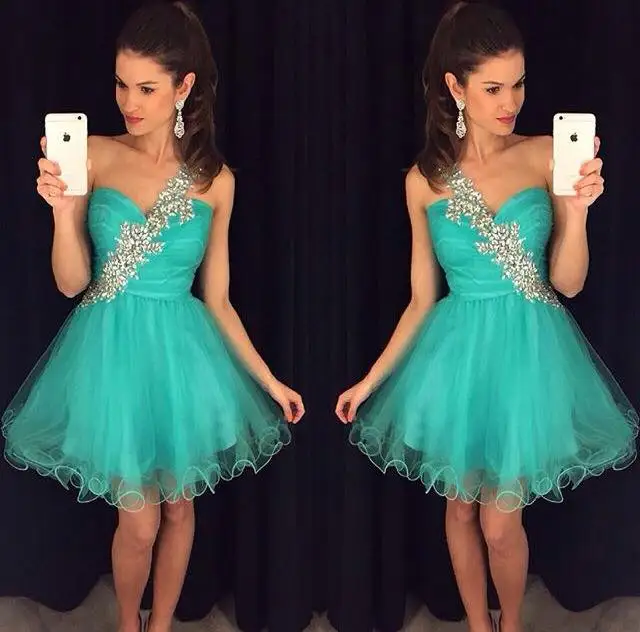 Великолепная Онлайн Одно плечо Мини Коктейльные Платья Без Рукавов босоножки