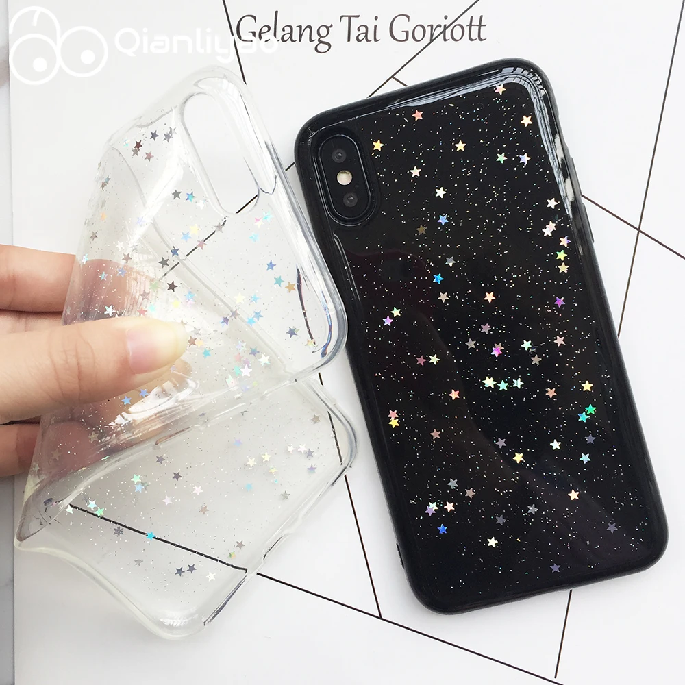 Qianliyao для Samsung Galaxy S21 S20 FE S8 S9 S10 Plus чехлы телефонов Note 20 pro Bling с блестками в форме