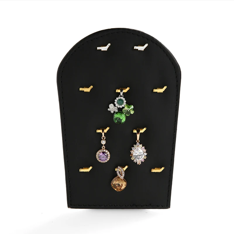 ANFEI ожерелье стенд держатель с белый/черный кожаный Стад Дисплей лоток ювелирных