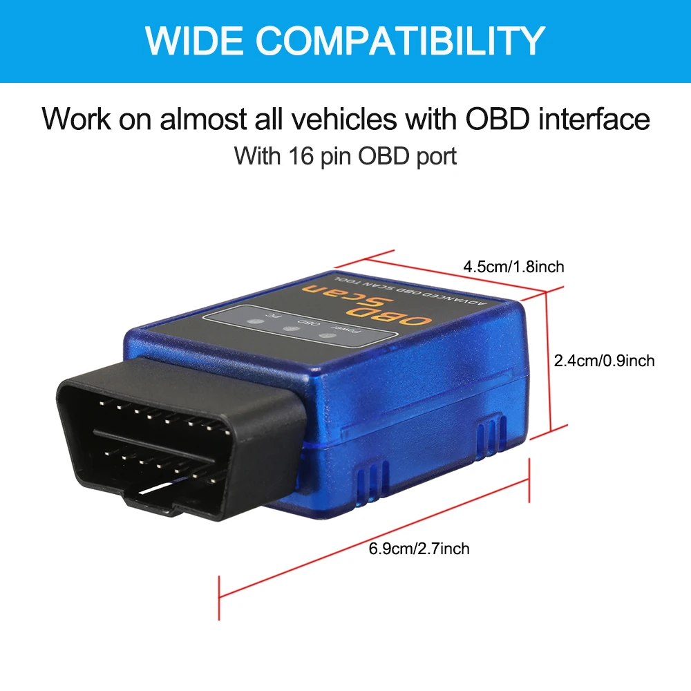 Новый Синий сканер OBD 2 инструмент детектор с подключением BT для IOS Android Windows |