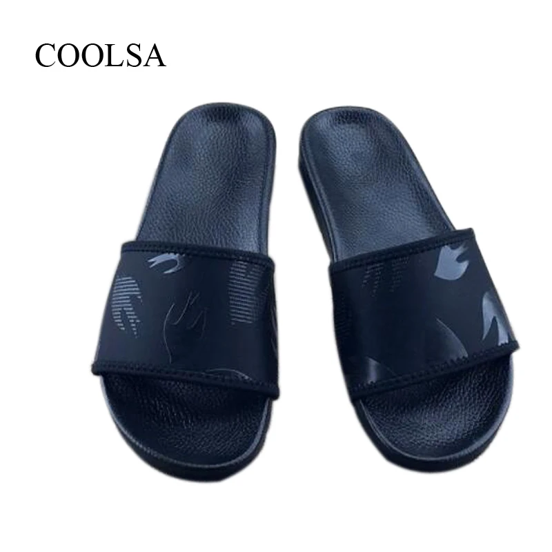 COOLSA/женские летние тапочки; домашние Нескользящие Тапочки для ванной; пляжные шлепанцы на плоской подошве; Вьетнамки; сандалии размера плюс 10