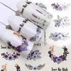 1 лист наклеек для ногтей LCJ, водная переводная наклейка, фиолетовый цветокЛаванда, слайдер для дизайна ногтей, украшение для маникюра