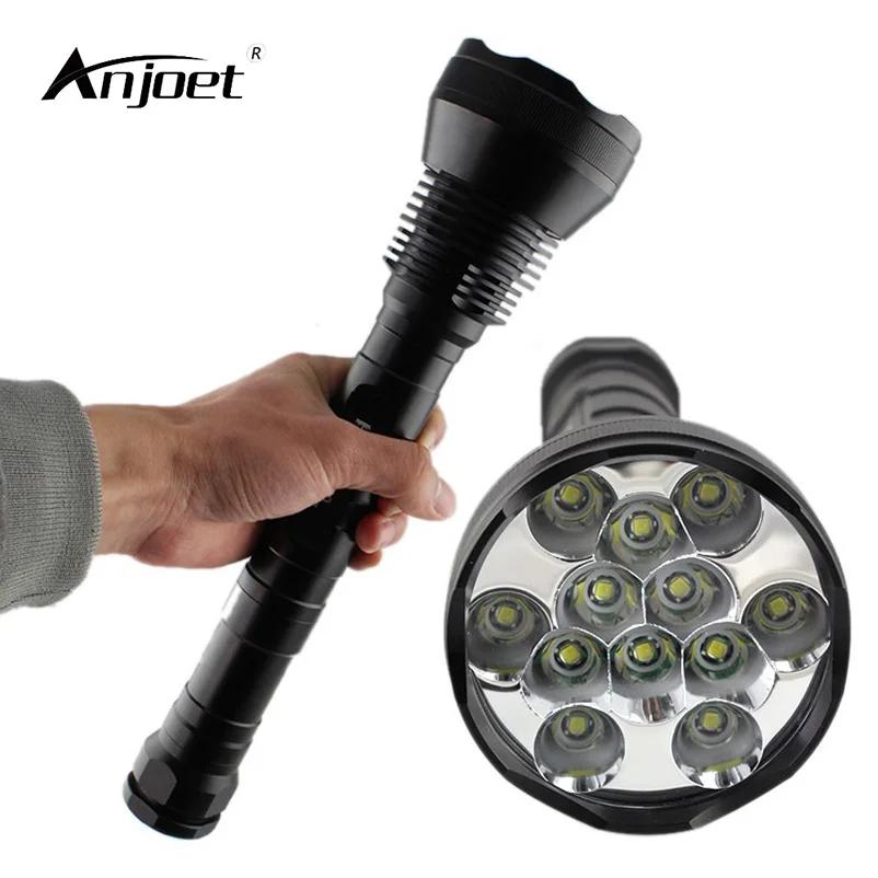 ANJOET High Brightness led flashlight 12T6 12x XML T6 torch 26650 18650 for Outdoor Sports Camping adventure