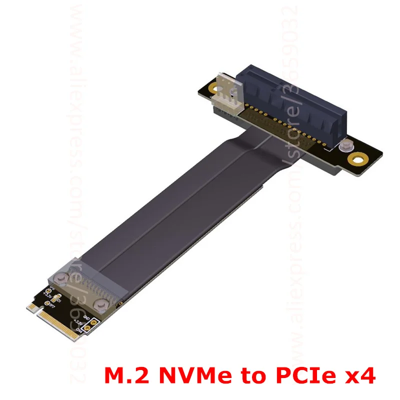 Riser PCIe 4 PCI E 4x к M.2 NGFF NVMe Key M key карта расширения Express x4 Gen3.0 32G/bps удлинитель ленточный