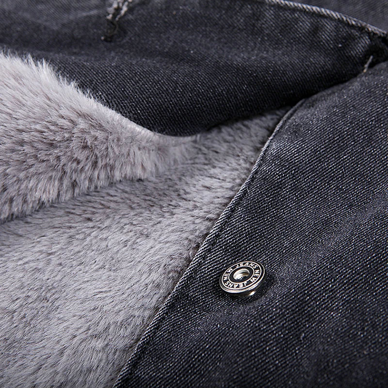 GLO STORY Женская Повседневная Уличная джинсовая куртка шерстяная подкладка толстая