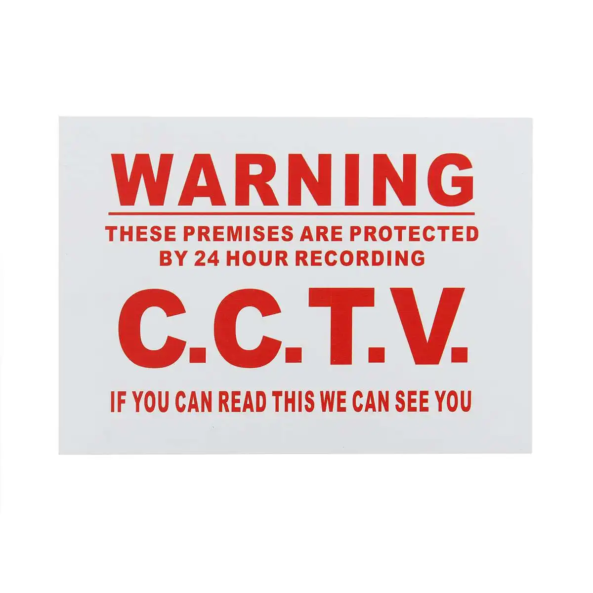 Without Holes A5 Водонепроницаемый Предупреждение 24 часа видео CCTV Камера наклейка Металл Стикеры безопасности знак белый - Цвет: Without Holes