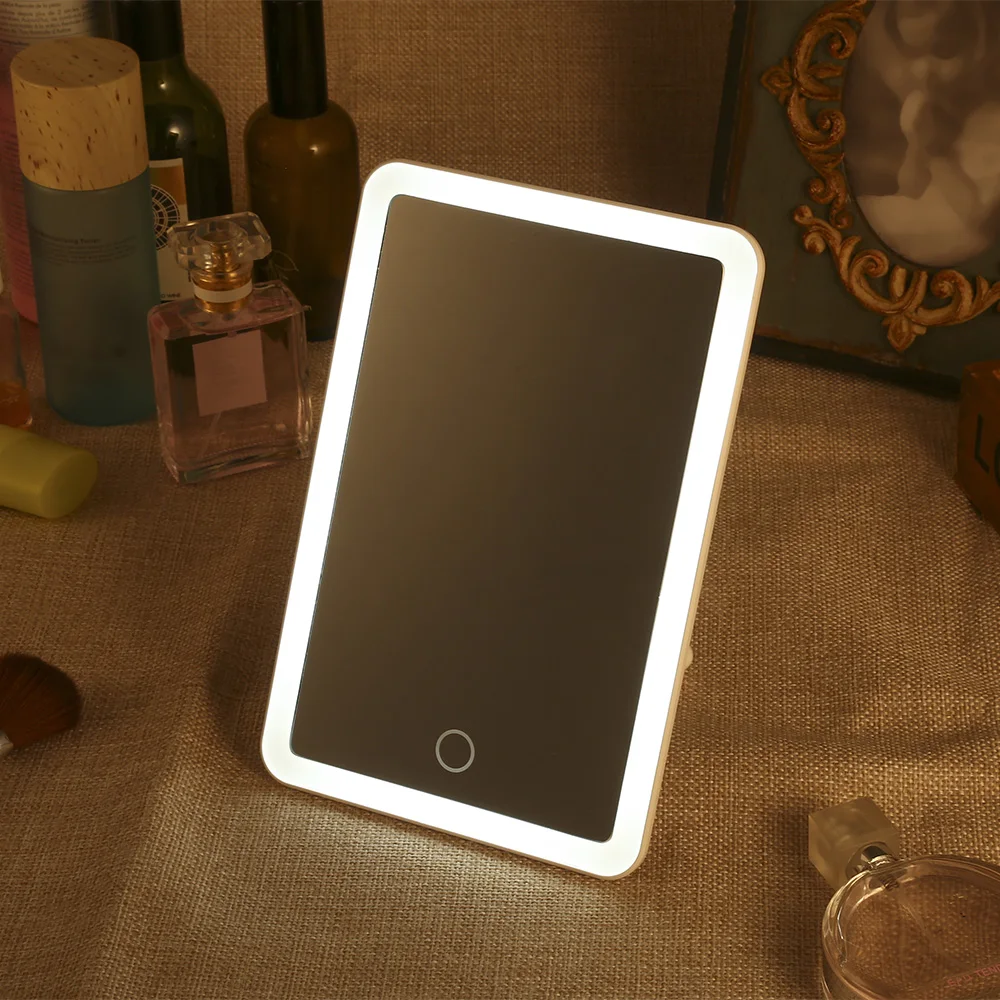 Adjustable 180 Rotating Rechargeable LED Touch Screen Makeup Mirror Professional Vanity With Light High Quality | Красота и здоровье