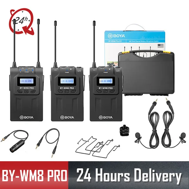 Only WM8 Pro K2 BOYA WM4 Pro K2 K1 BY-WM6 BY-WM5 BY-WM8 UHF Беспроводной микрофон Системы всенаправленный петличный микрофон для ENG DV DSLR - Цвет: Only WM8 Pro K2