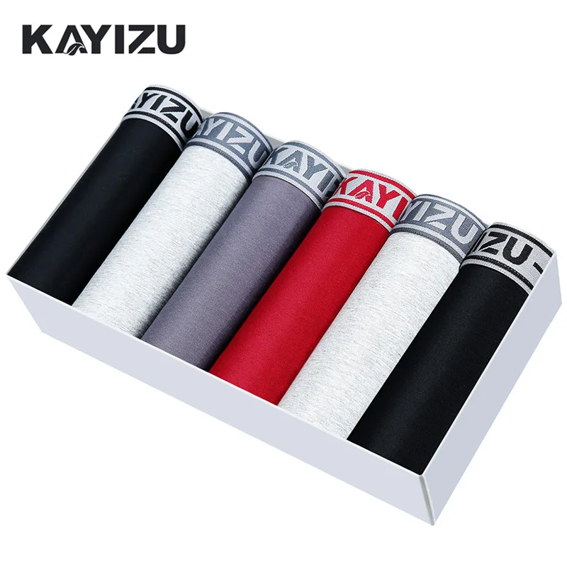 Kayizu 6 шт./лот хлопок Для мужчин Нижнее Бельё для девочек одноцветное Мужские