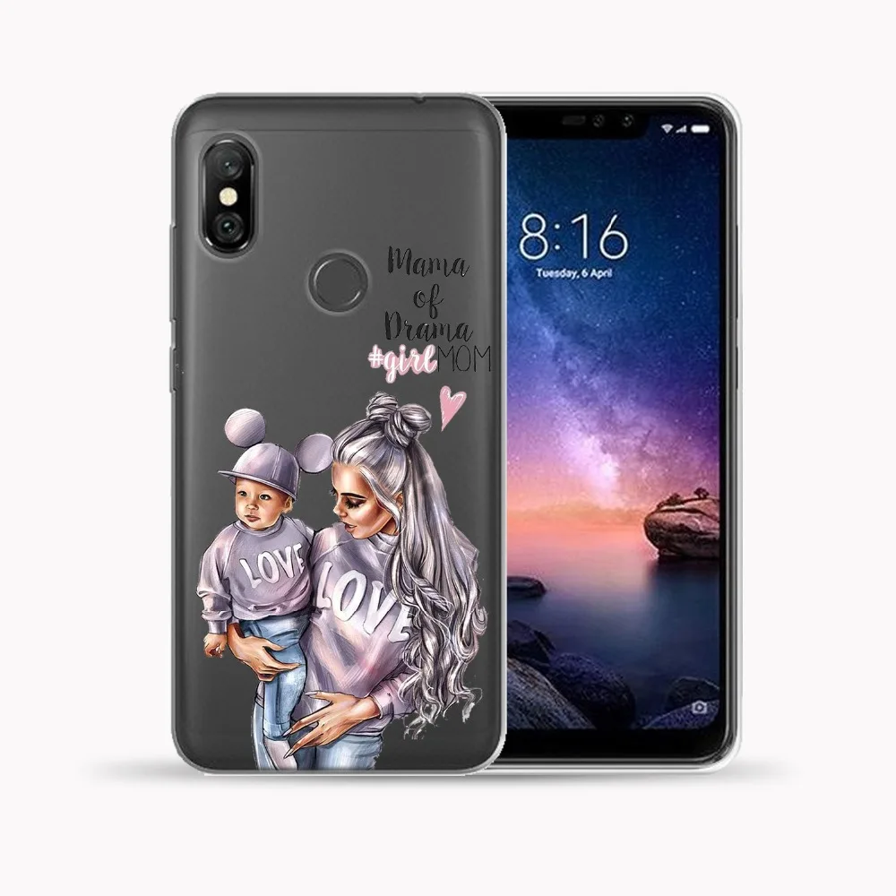 Чехол для Xiaomi Mi A1 A2 8 Lite 9 Pocophone F1 5X 6X мягкий ТПУ чехол мамы дочки королевы Redmi 7 5 5A 6 Note
