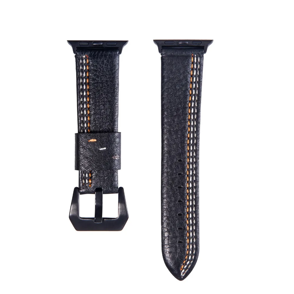 Fashion Quality Leather Strap for Apple Watch Series 5 4 3 2 1 Buckle Watchband 38 42mm iWatch Replacement Band 40 44MM | Наручные часы
