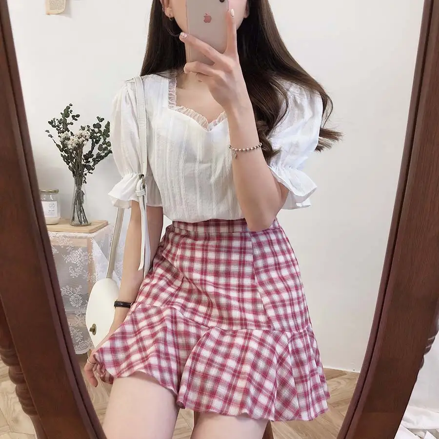 Новая белая рубашка femme Женские топы с коротким рукавом кружевная вышивкой
