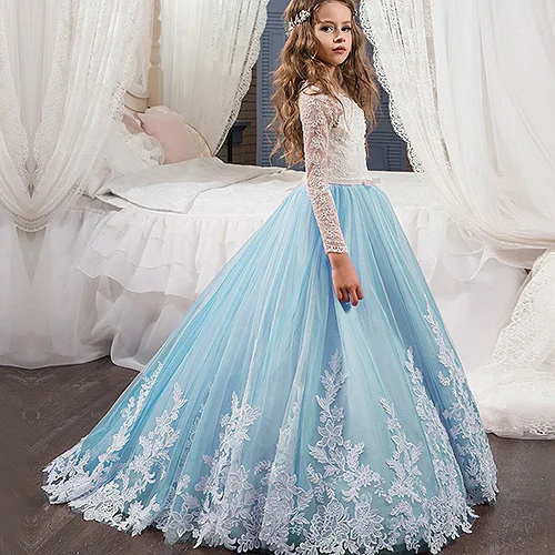 Photo Color Новое поступление; Платья с цветочным узором для девочек; Бальные платья высокого качества с кружевной аппликацией и бисером с короткими рукавами; платья для первого причастия на заказ - Цвет: Photo Color