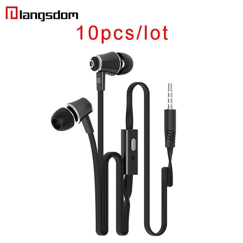 10 шт./лот original langsdom JM21 наушники проводные fone de ouvido 3,5 мм в ухо HiFi гарнитура с глубоким басом с микрофоном для телефона