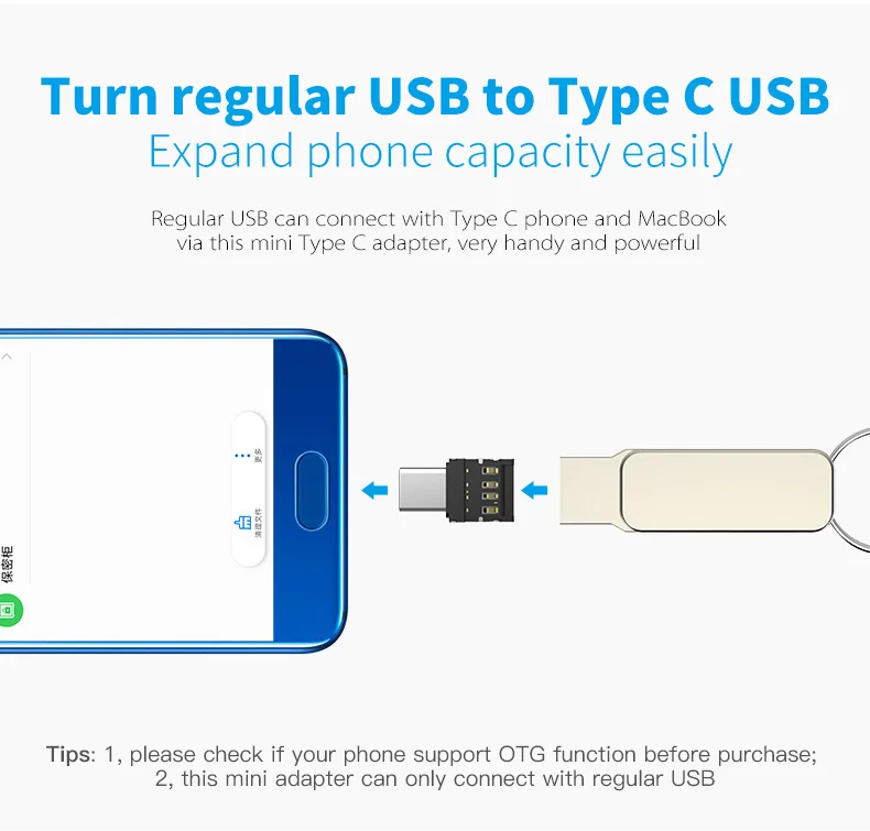 DM адаптер OTG функция превратите обычный USB в usb флэш-накопитель типа C