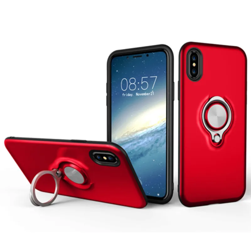 Чехол для iPhone X 7 8 XR автомобильный держатель магнитный кронштейн кольцо XS Max чехол
