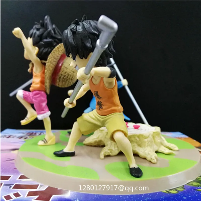 3 Pcs/Set ONE PIECE Monkey D Luffy &amp Ace Sabo Three Brothers' Agreement Scene PVC Action Figure Collectible Model Toy BOX P343 |