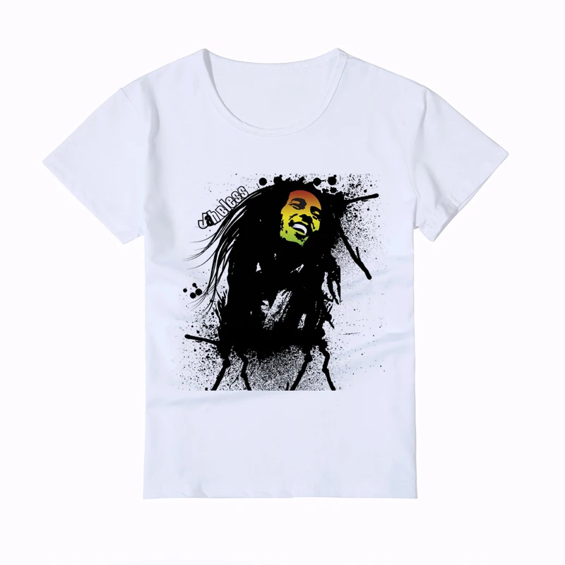 Новые модные детские футболки Bob Marley Летние Стильные с принтом головы Боба Марли