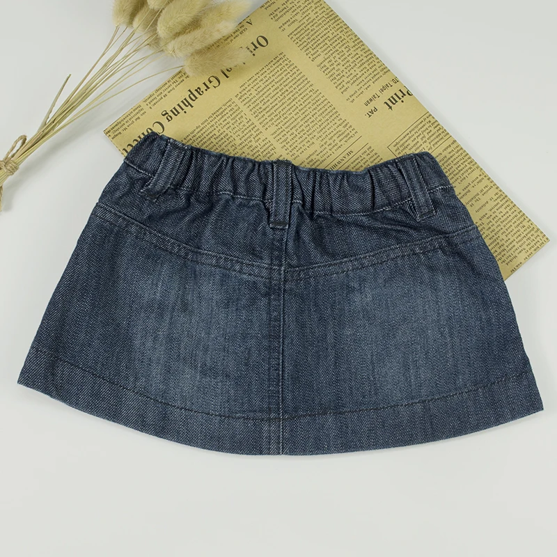 2017 Summer Infant Baby Girls Denim Mini Skirt Newborn Toddler Elastic Waist All Match A-line Cartoon Embroidery Clothing |
