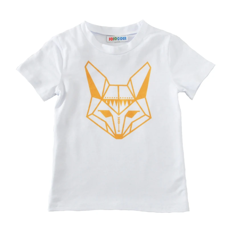 Брендовая футболка для девочек летние футболки мальчиков с рисунком лисы одежда